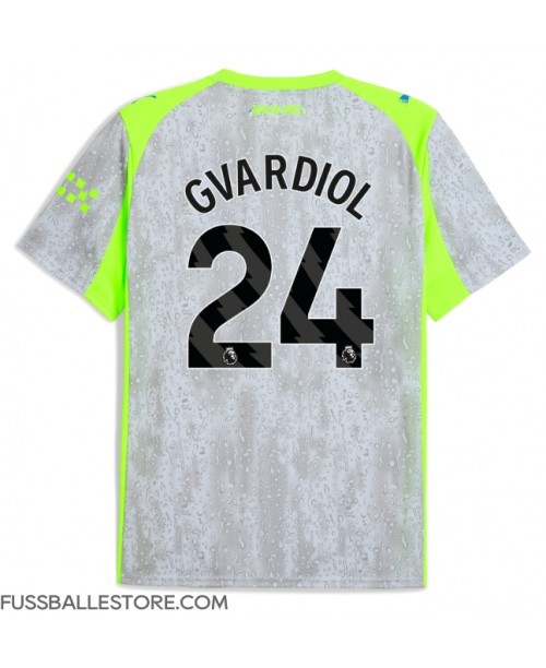 Günstige Manchester City Josko Gvardiol #24 3rd trikot 2025-26 Kurzarm Günstige Manchester City Josko Gvardiol #24 3rd trikot 2025-26 Kurzarm